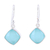 Chalcedony dangle earrings, 'Sea Glass' - Faceted Aqua Chalcedony Dangle Earrings thumbail
