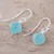 Chalcedony dangle earrings, 'Sea Glass' - Faceted Aqua Chalcedony Dangle Earrings (image 2b) thumbail