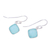 Chalcedony dangle earrings, 'Sea Glass' - Faceted Aqua Chalcedony Dangle Earrings (image 2c) thumbail