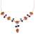 Orange onyx and labradorite Y-necklace, 'Evening Serenity' - Orange Onyx and Labradorite Sterling Silver Y-Necklace thumbail