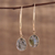 Gold plated labradorite dangle earrings, 'Aurora Drops' - 15 Carat Labradorite Dangle Earrings in 18k Gold Plate (image 2) thumbail