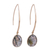 Gold plated labradorite dangle earrings, 'Aurora Drops' - 15 Carat Labradorite Dangle Earrings in 18k Gold Plate (image 2c) thumbail