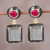 Gold accented ruby and labradorite dangle earrings, 'Graceful Gems' - Ruby and Labradorite 18k Gold Accented Dangle Earrings (image 2) thumbail