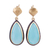 Gold plated chalcedony dangle earrings, 'Aqua Antiquity' - 18k Gold Plated Sterling Earrings with Chalcedony thumbail