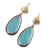 Gold plated chalcedony dangle earrings, 'Aqua Antiquity' - 18k Gold Plated Sterling Earrings with Chalcedony (image 2d) thumbail