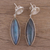 Labradorite dangle earrings, 'Grey Eyes' - Labradorite and Textured Sterling Silver Earrings (image 2) thumbail