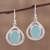 Chalcedony dangle earrings, 'Aqua Sparkle' - Teardrop Shaped Chalcedony and Silver Earrings (image 2) thumbail