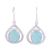 Chalcedony dangle earrings, 'Aqua Sparkle' - Teardrop Shaped Chalcedony and Silver Earrings thumbail