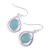 Chalcedony dangle earrings, 'Aqua Sparkle' - Teardrop Shaped Chalcedony and Silver Earrings
