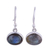 Labradorite dangle earrings, 'Dark Aurora' - Sterling Silver Hook Earrings with Labradorite Cabochons thumbail