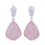 Rose quartz dangle earrings, 'Blushing Romance' - 34 Carat Rose Quartz and Silver Dangle Earrings thumbail