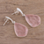 Rose quartz dangle earrings, 'Blushing Romance' - 34 Carat Rose Quartz and Silver Dangle Earrings (image 2b) thumbail