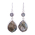 Labradorite dangle earrings, 'Frozen Aurora' - 36 Carat Labradorite and Silver Dangle Earrings thumbail