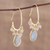 Gold plated labradorite dangle earrings, 'Regal Beauty' - Gold Plated 13 Carat Labradorite Dangle Earrings (image 2) thumbail