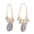 Gold plated labradorite dangle earrings, 'Regal Beauty' - Gold Plated 13 Carat Labradorite Dangle Earrings thumbail