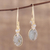 Gold plated labradorite dangle earrings, 'Regal Beauty' - Gold Plated 13 Carat Labradorite Dangle Earrings (image 2b) thumbail