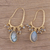 Gold plated labradorite dangle earrings, 'Regal Beauty' - Gold Plated 13 Carat Labradorite Dangle Earrings (image 2c) thumbail