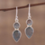 Labradorite dangle earrings, 'Dewdrop Muse' - Faceted Labradorite Gemstone and Silver Dangle Earrings (image 2) thumbail