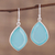 Chalcedony dangle earrings, 'Sky Muse' - Blue Chalcedony Earrings in Sterling Silver Bezels (image 2) thumbail