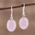 Rose quartz dangle earrings, 'Bashful Rose' - Faceted Rose Quartz Earrings Totaling 12 Carats (image 2) thumbail