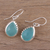 Chalcedony dangle earrings, 'Channeling Blue' - Modern Aqua Chalcedony and Sterling Silver Earrings