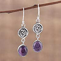 Featured review for Amethyst dangle earrings, Healing Om
