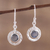 Labradorite dangle earrings, 'Dusky Charm' - Sterling Silver and Labradorite Round Dangle Earrings