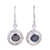 Labradorite dangle earrings, 'Dusky Charm' - Sterling Silver and Labradorite Round Dangle Earrings thumbail