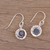 Labradorite dangle earrings, 'Dusky Charm' - Sterling Silver and Labradorite Round Dangle Earrings (image 2b) thumbail