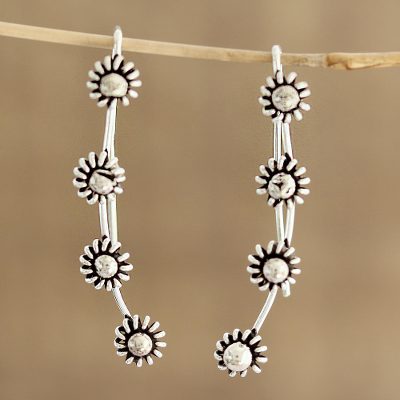 Fl Sterling Silver Drop Earrings From India Whisper Sterling Silver Drop Earrings Fl Whisper From