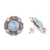 Larimar and blue topaz button earrings, 'Transcendent Sky' - Button Earrings with Larimar and Blue Topaz from India (image 2c) thumbail