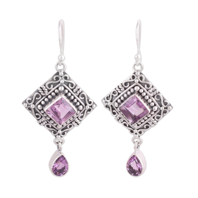 Artisan Crafted Sterling Silver and Amethyst Earrings - Castle Walk ...