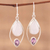 Rainbow moonstone and amethyst dangle earrings, 'Marquise Marriage' - Dangle Earrings with Rainbow Moonstone and Amethyst