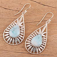 Featured review for Larimar dangle earrings, Sky Corona