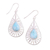 Larimar dangle earrings, 'Sky Corona' - Teardrop Shaped Larimar Dangle Earrings from India