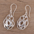 Sterling silver dangle earrings, 'Oval Bubbles' - Modern Sterling Silver Earrings with Bubble Shapes