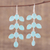 Chalcedony chandelier earrings, 'Leaf Cascade' - Long Aqua Blue Chalcedony Chandelier Earrings (image 2) thumbail