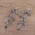 Labradorite dangle earrings, 'Leaf Cascade' - Dangle Earrings with Labradorite and Silver (image 2b) thumbail