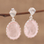 Rose quartz dangle earrings, 'Cherish Me' - Rose Quartz and Sterling Silver Dangle Earrings from India (image 2) thumbail