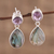 Amethyst and labradorite dangle earrings, 'Lavender Alliance' - 23 Carat Amethyst and Labradorite Dangle Earrings (image 2) thumbail