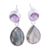 Amethyst and labradorite dangle earrings, 'Lavender Alliance' - 23 Carat Amethyst and Labradorite Dangle Earrings thumbail