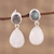 Rainbow moonstone and labradorite dangle earrings, 'Misty Alliance' - Rainbow Moonstone and Labradorite 23 Ct Earrings (image 2) thumbail