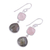 Labradorite and rose quartz dangle earrings, 'Rosy Dusk' - Labradorite and Rose Quartz Silver Dangle Earrings (image 2c) thumbail