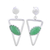 Aventurine dangle earrings, 'Triangulation in Green' - Aventurine and Sterling Silver Post Dangle Earrings thumbail