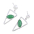Aventurine dangle earrings, 'Triangulation in Green' - Aventurine and Sterling Silver Post Dangle Earrings (image 2d) thumbail