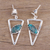 Sterling silver dangle earrings, 'Triangulation in Blue' - Sterling Silver Dangle Earrings with Composite Turquoise
