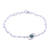 Aventurine and rainbow moonstone pendant bracelet, 'All Eyes on You' - Aventurine and Rainbow Moonstone Silver Link Bracelet (image 2c) thumbail