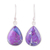 Sterling silver dangle earrings, 'Purple Obsession' - Purple Composite Turquoise Teardrop Shaped Earrings thumbail