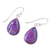 Sterling silver dangle earrings, 'Purple Obsession' - Purple Composite Turquoise Teardrop Shaped Earrings (image 2c) thumbail