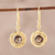 Gold plated smoky quartz dangle earring, 'Smoky Charm' - 18k Gold Plated Smoky Quartz Dangle Earrings (image 2) thumbail